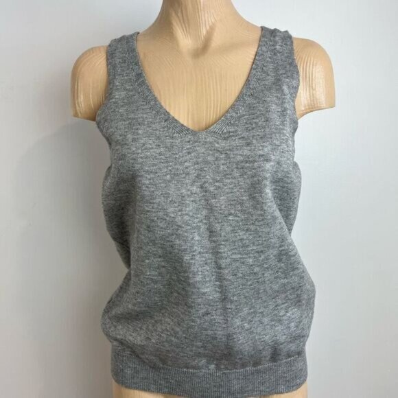 Womance Women’s Medium Acrylic Grey Gray Oversized Tank Top Shirt Casual Relaxed - Picture 1 of 8